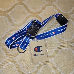 Champion Royal Blue And Red Logo Lanyard NWT